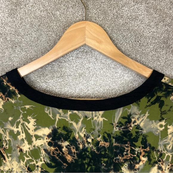 Iguana Tunic Womens Medium Green Rayon V Neck Pullover 3/4 Sleeve Boho- 2216* - Picture 9 of 10